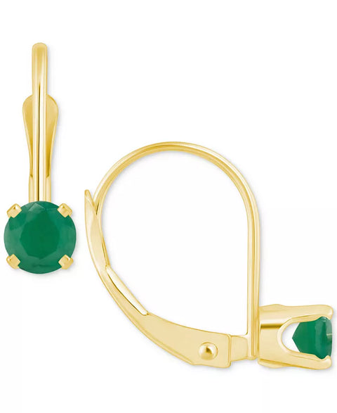 Macys Women's Gold-Plate Emerald Solitaire Leverback Earrings |Macys In Lebanon
