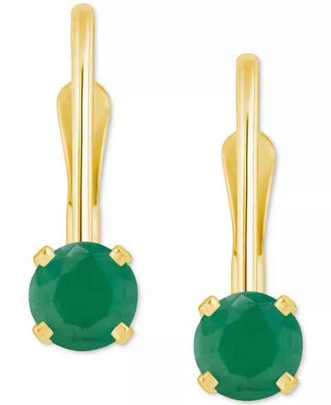 Macys Women's Gold-Plate Emerald Solitaire Leverback Earrings |Macys In Lebanon