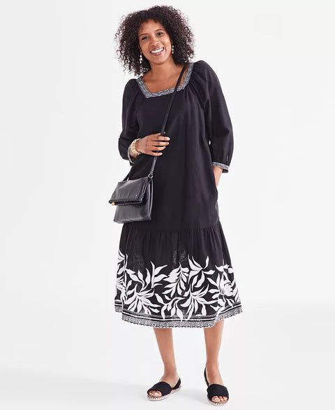 Style & Co Women's Black Whipstitch East West Flap Small Crossbody |Style & Co In Lebanon