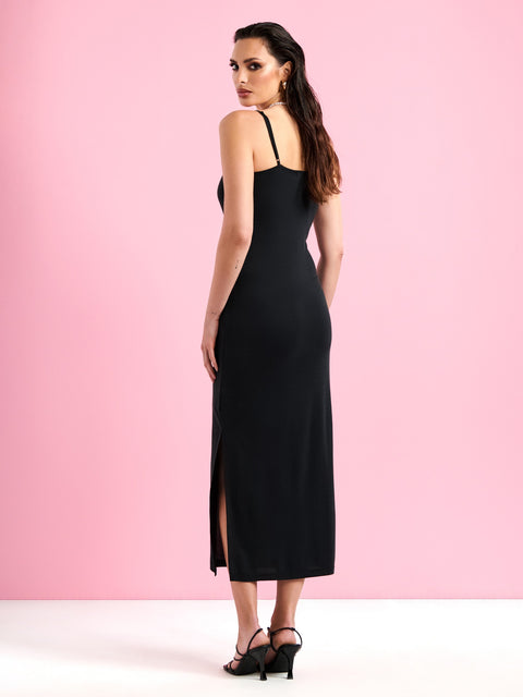 Sinsay Women's Black Strap midi Dress   |Sinsay  in Lebanon