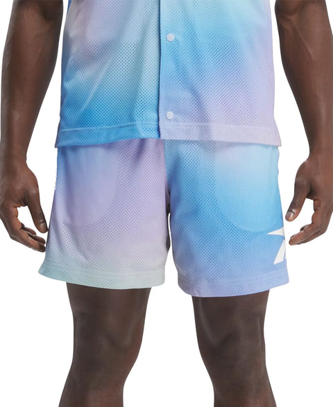 Reebok Men's Blue Multi Classics Dopamine Regular-Fit Ombré Printed Mesh Short | Reebok In Lebanon