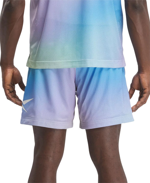 Reebok Men's Blue Multi Classics Dopamine Regular-Fit Ombré Printed Mesh Short | Reebok In Lebanon
