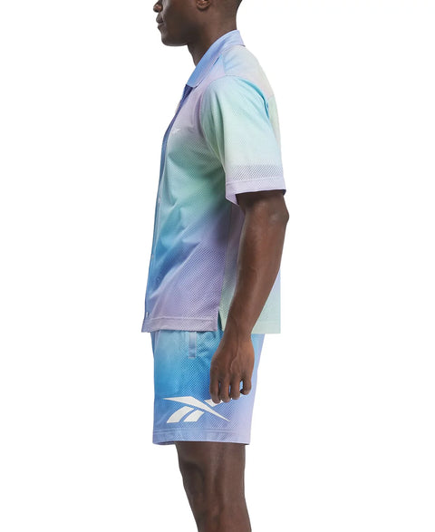 Reebok Men's Blue Multi Classics Dopamine Regular-Fit Ombré Printed Mesh Short | Reebok In Lebanon