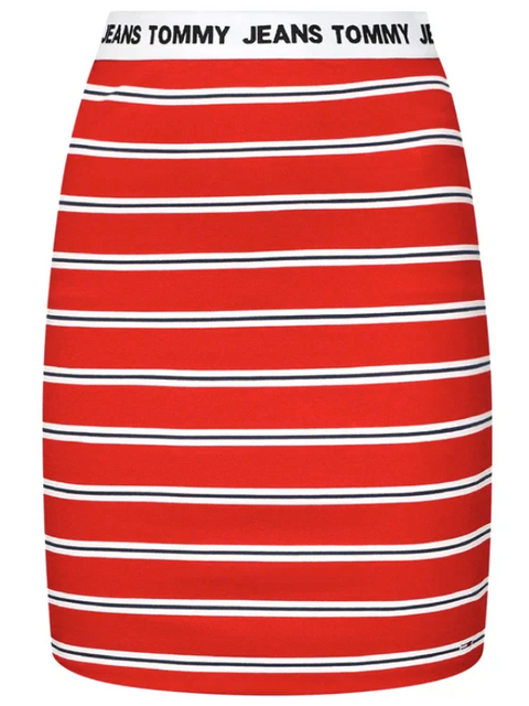 Tommy Hilfiger Women's Red Pencil skirt Tjw Stripe DW0DW10144 XNL