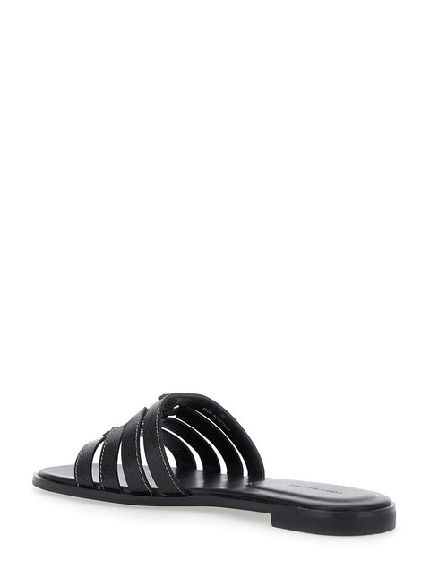 Tory Burch Women's Black Flat Slippers | Tory Burch In Lebanon