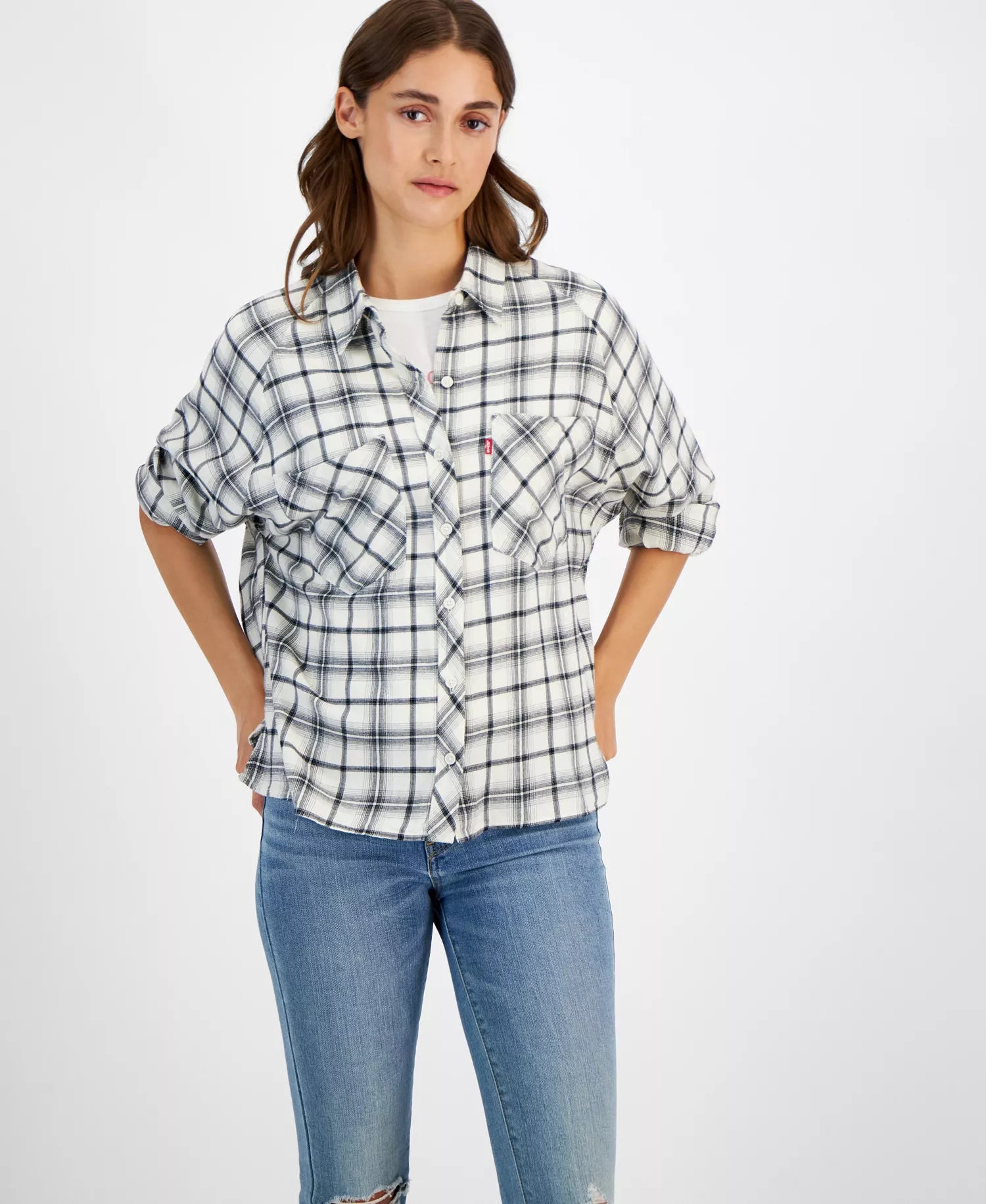 Levi's Women's Cream Harrison Plaid Button-Up Shirt | Levi's In Lebanon