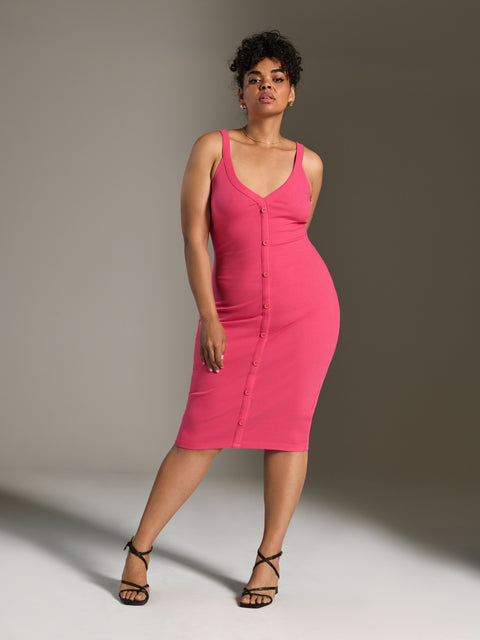 Sinsay Women's Hot Pink Ribbed Sleeveless Dress | Sinsay In Lebanon