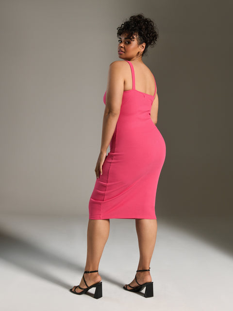 Sinsay Women's Hot Pink Ribbed Sleeveless Dress | Sinsay In Lebanon