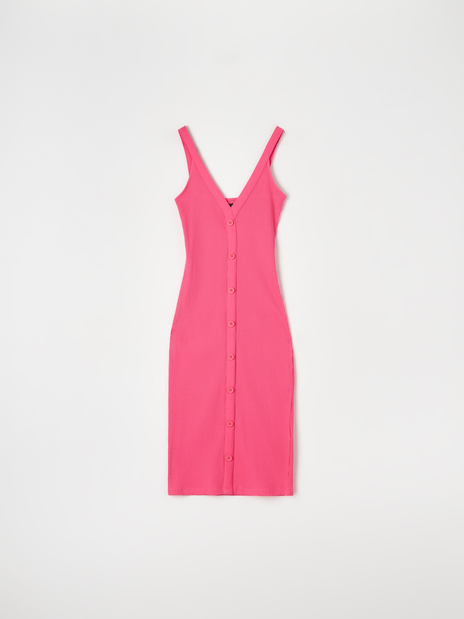 Sinsay Women's Hot Pink Ribbed Sleeveless Dress | Sinsay In Lebanon