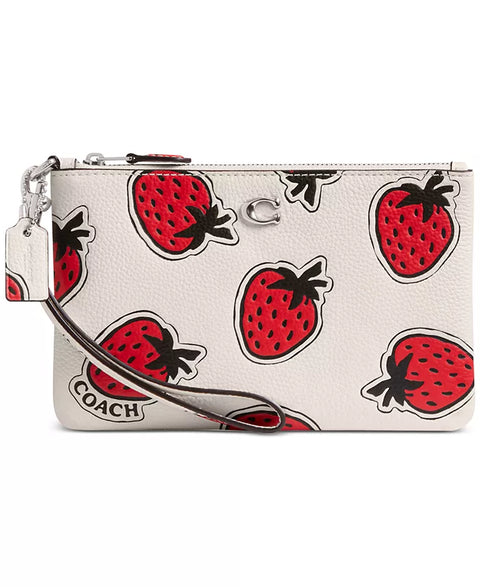 Coach Women's Multicolor Small Strawberry-Print Leather Wristlet Wallet| Kipling In Lebanon