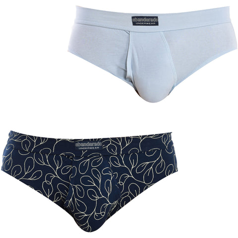 Abanderado Men's Light Blue/Navy Classic Underwear in Pack 2 Briefs | Abanderado in Lebanon