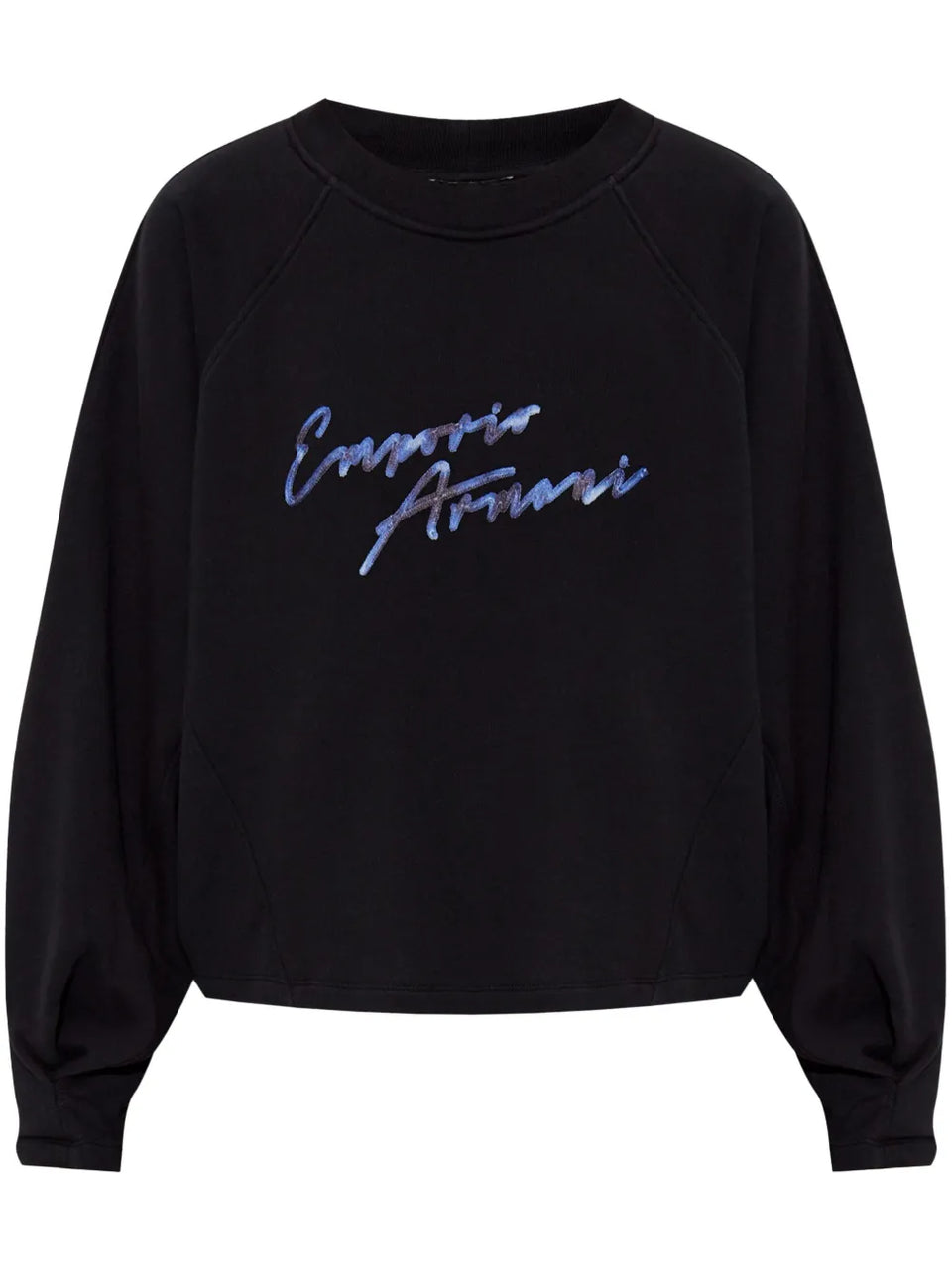 Emporio Armani Women's Black LogoPrinted Crew Neck Sweatshirts | Emporio Armani In Lebanon