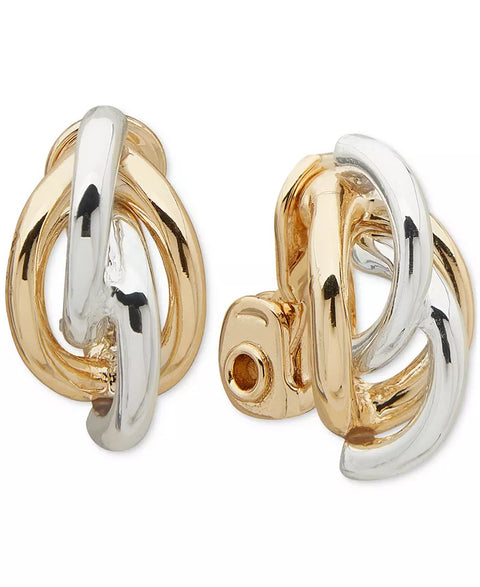 Anne Klein Women's Two-Tones Twist Knot Clip-On Button Earring | Anne Klein In Lebanon