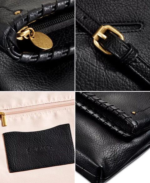 Style & Co Women's Black Whipstitch East West Flap Small Crossbody |Style & Co In Lebanon