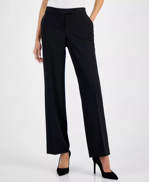Kasper Women's Black Claire Mid-Rise Straight Leg Trouser | Kasper in Lebanon