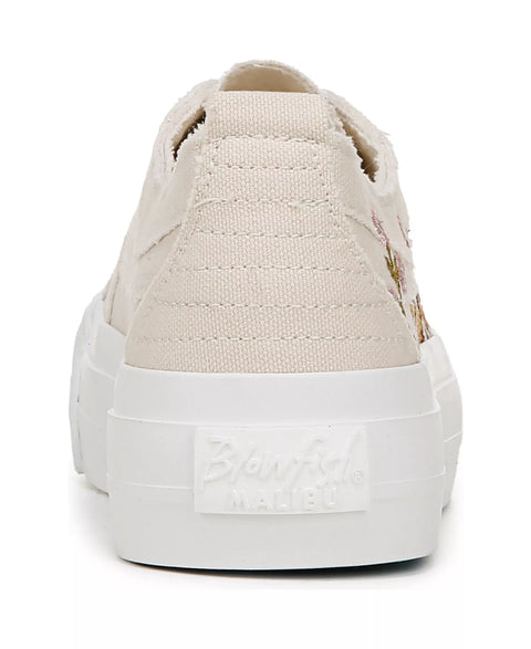 Blowfish Malibu Women's Beige Sadie-Sun Embroidered Lace Up Platform Sneakers | Blowfish Malibu In Lebanon