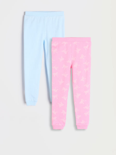 Sinsay Girl's Pink/Light Blue Cotton-Blend Pants 2-Pack | Sinsay In Lebanon