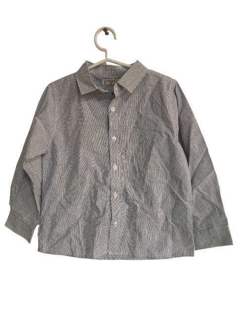 Mango Boy's White & Blue Striped Shirt  |Mango In Lebanon