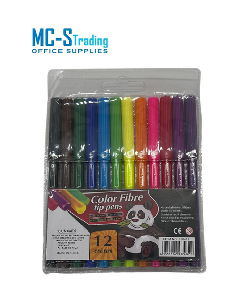 MCS Color Fiber Tip Pens 12 colors 858-12