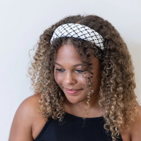 Headbands Of Hope Women's White & Black Padded Headbands | Headbands Of Hope In Lebanon
