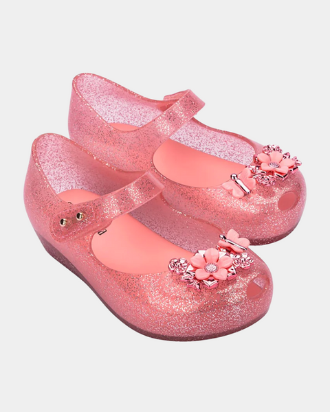 Melissa Mini Girl's Pink Ultragirl Chrome Flower Shoes UYM6P SE209 shoes26