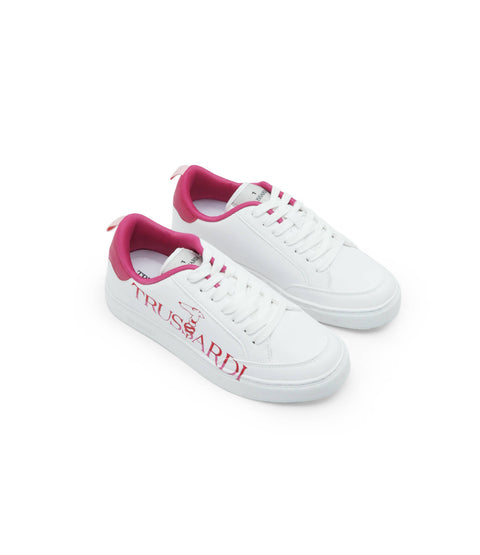 Trussardi Women's White & Pink Cleo Sneakers | Trussardi in Lebanon