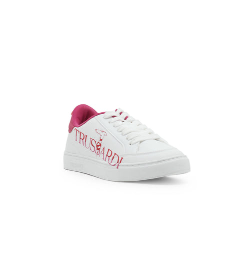 Trussardi Women's White & Pink Cleo Sneakers | Trussardi in Lebanon