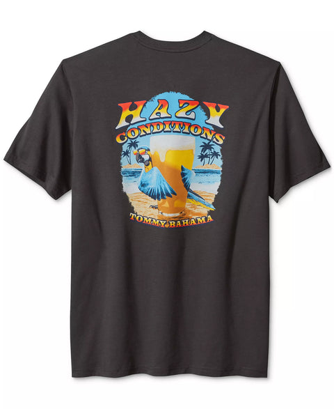 Tommy Bahama Men's Washed Black Hazy Conditions Short Sleeve Crewneck Graphic T-Shirt | Tommy Bahama in Lebanon