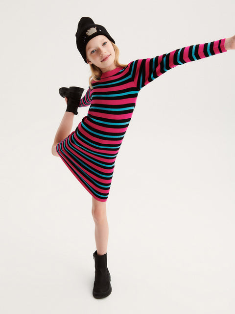 Reserved Girl's Multicolor Stripe Jersey Dress | Reserved  In Lebanon