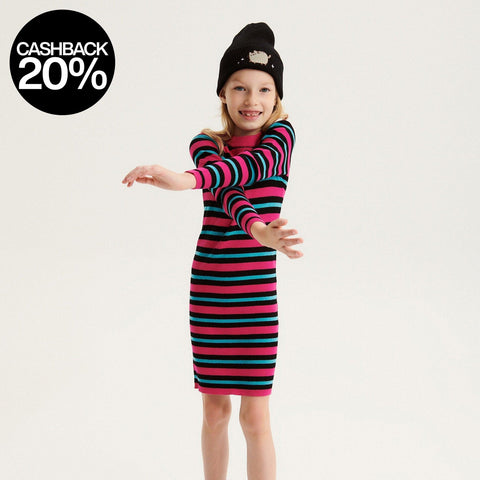 Reserved Girl's Multicolor Stripe Jersey Dress | Reserved  In Lebanon