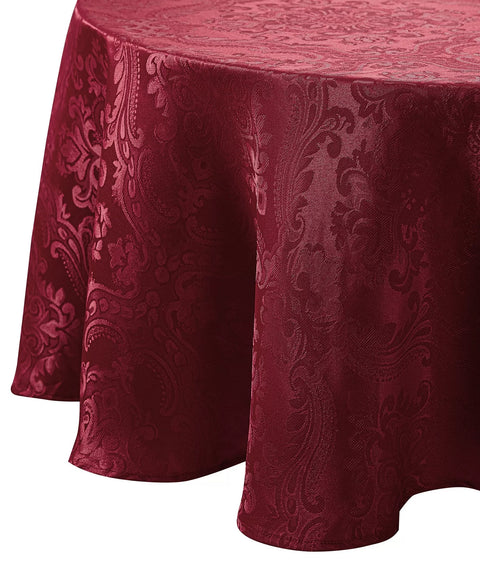 Elegance Cranberry Elrene Caiden Damask Tablecloth - 60" x 84" Oval | Elegance In Lebanon