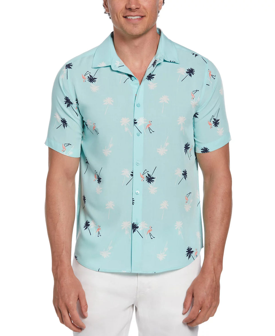 Cubavera Men's Turquoise Flamingo-Print Shirt | Cubavera In Lebanon