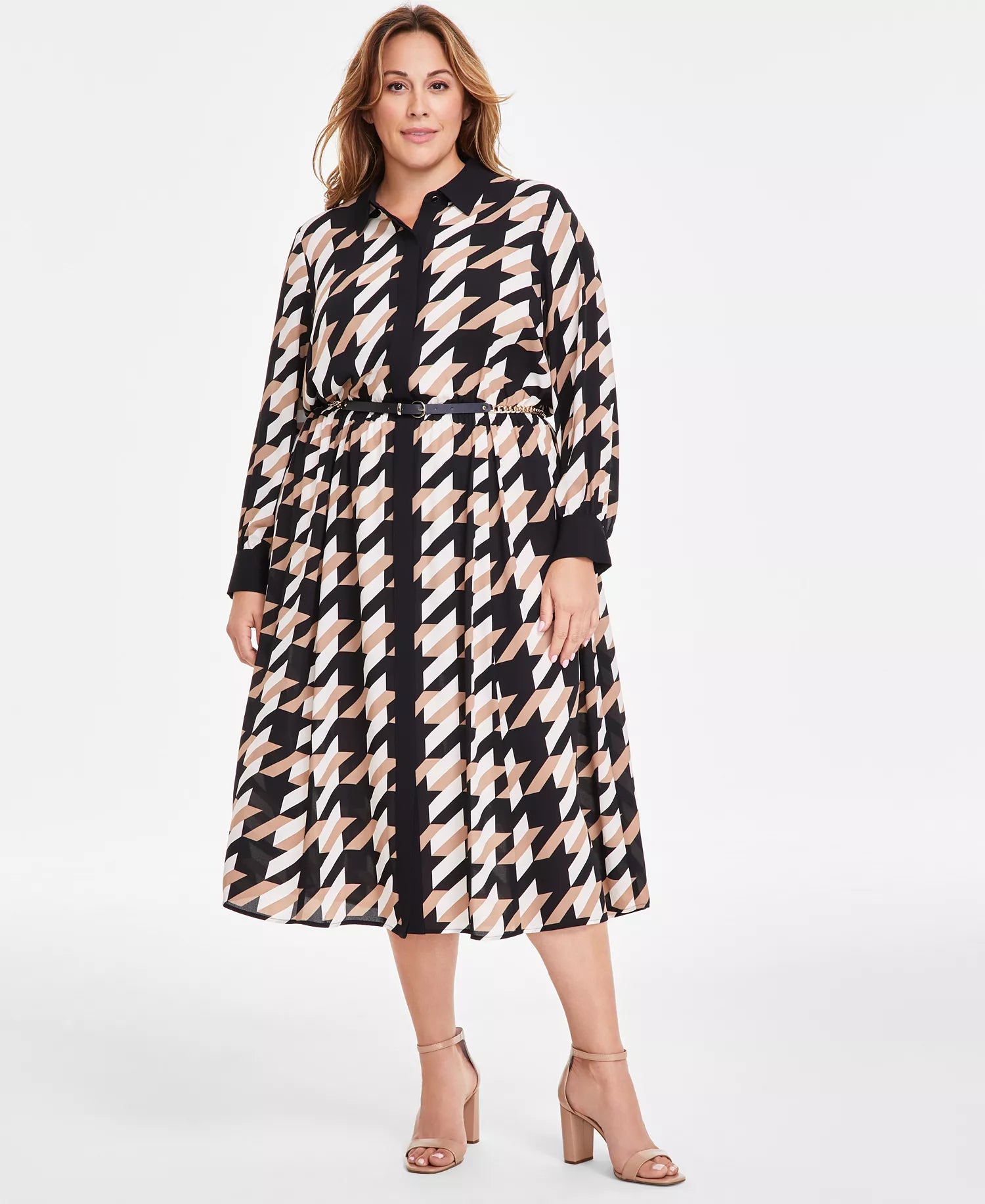 Anne Klein Women's Multicolor A-Line Mixed Media Dress | Anne Klein In Lebanon