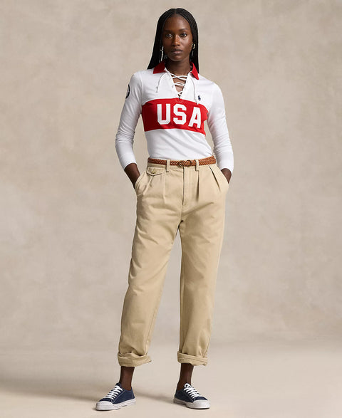 Polo Ralph Lauren  Women's Multi Team USA Lace-Up Rugby Shirt  | Polo Ralph Lauren  in Lebanon