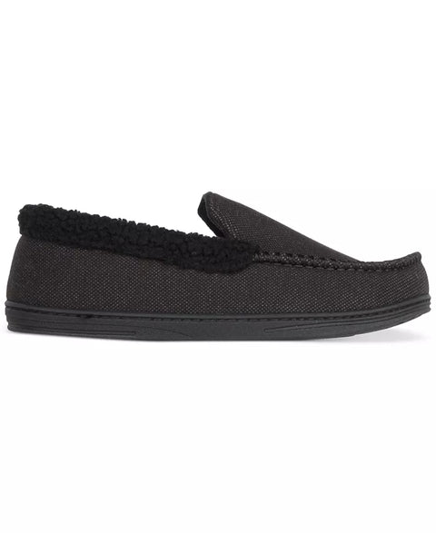Isotoner Men's Black Brushed Knit Moccasin Slipper | Isotoner In Lebanon