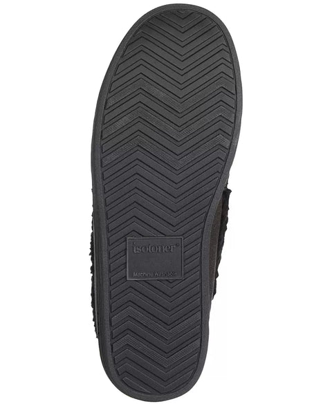 Isotoner Men's Black Brushed Knit Moccasin Slipper | Isotoner In Lebanon