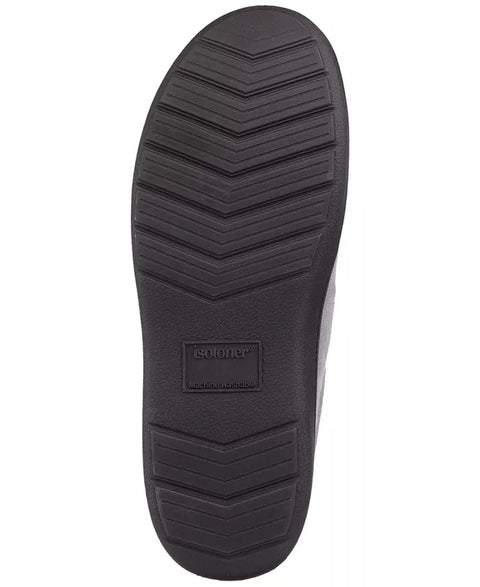 Isotoner Men's Ash Gray Microsuede Hoodback Slippers | Isotoner In Lebanon