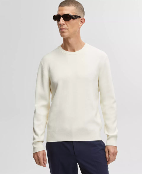 Mode of One Men's Soft Vanilla Regular-Fit Crewneck Sweater | Mode of One in Lebanon