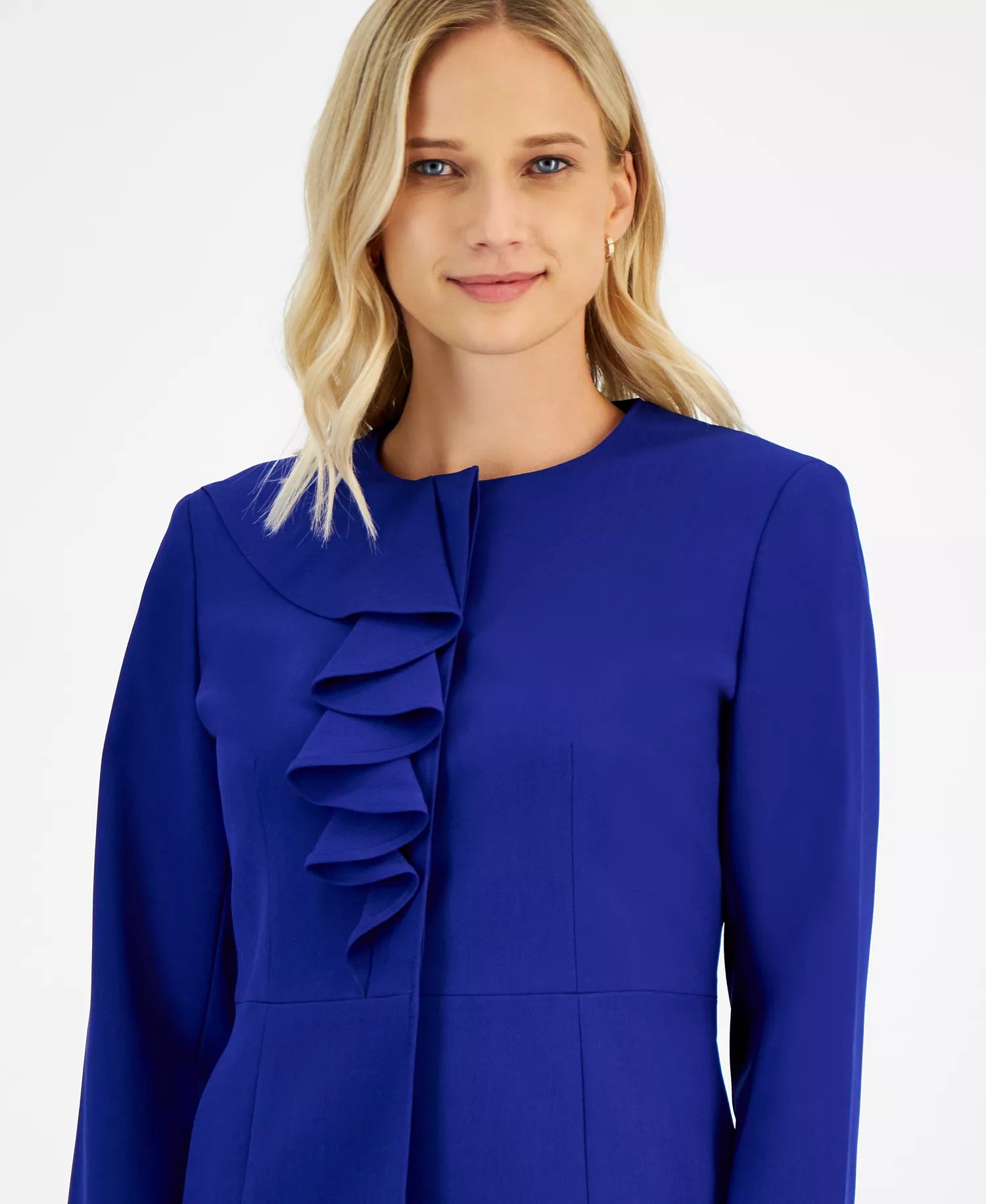 Le Suit Petite Women's Royal Blue Cascade Ruffle Skirt Suit Set| Le Suit Petite In Lebanon
