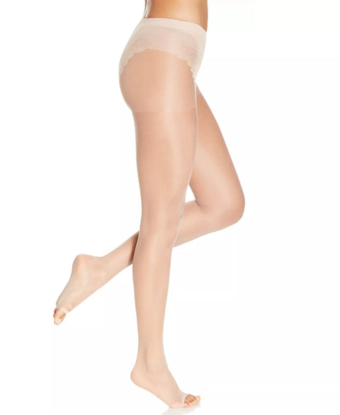 Hue Women's Natural Toeless Control Top Pantyhose with Lace Panty|Hue In Lebanon