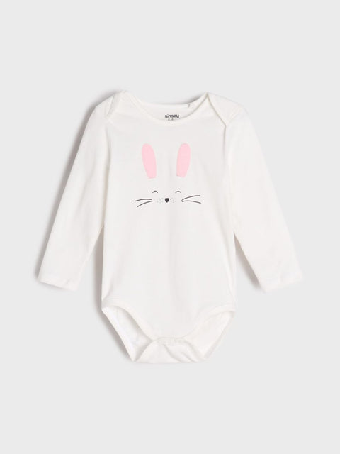 Sinsay Baby Girl's White Rabbit Print Bodysuit | Sinsay In Lebanon