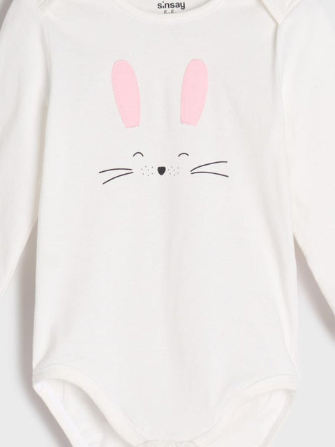 Sinsay Baby Girl's White Rabbit Print Bodysuit | Sinsay In Lebanon