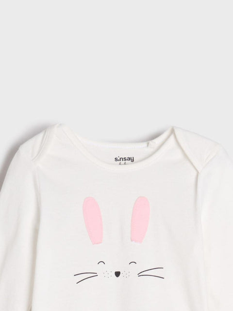 Sinsay Baby Girl's White Rabbit Print Bodysuit | Sinsay In Lebanon