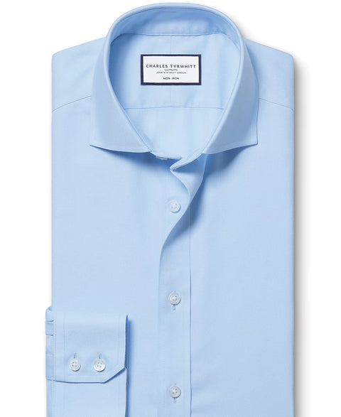 Charles Tyrwhitt Men's Sky Blue Slim-Fit Non-Iron Solid Twill Dress Shirt | Charles Tyrwhitt  In Lebanon