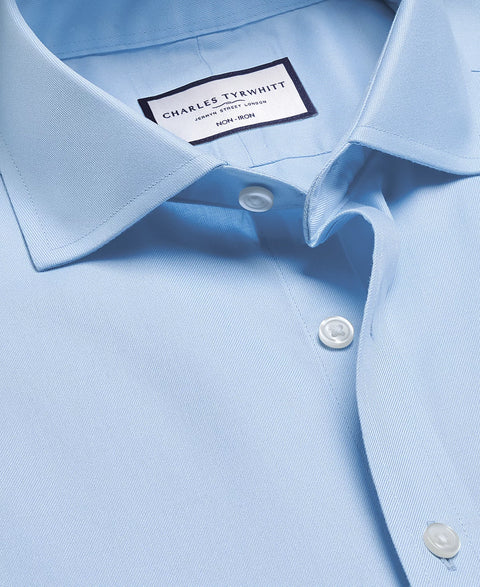 Charles Tyrwhitt Men's Sky Blue Slim-Fit Non-Iron Solid Twill Dress Shirt | Charles Tyrwhitt  In Lebanon