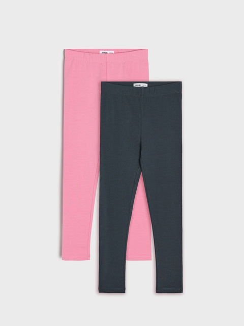 Sinsay Girl's Pink/Grey Plain Leggings 2-Pack | Sinsay In Lebanon