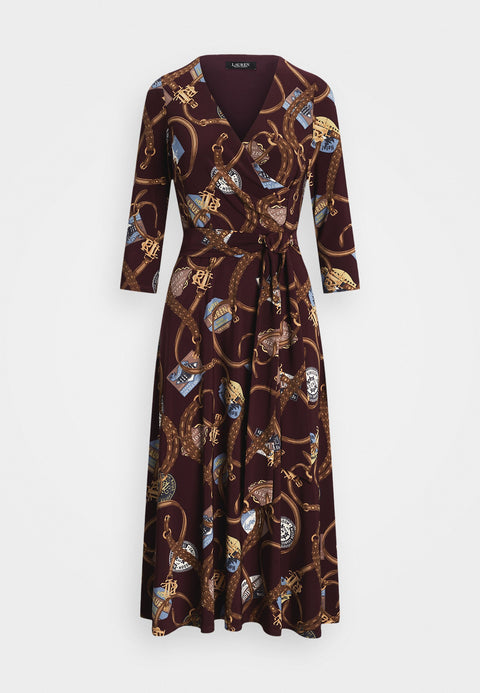 Lauren Ralph Lauren Women's Burgundy Print Jersey  Dress |Lauren Ralph Lauren in Lebanon