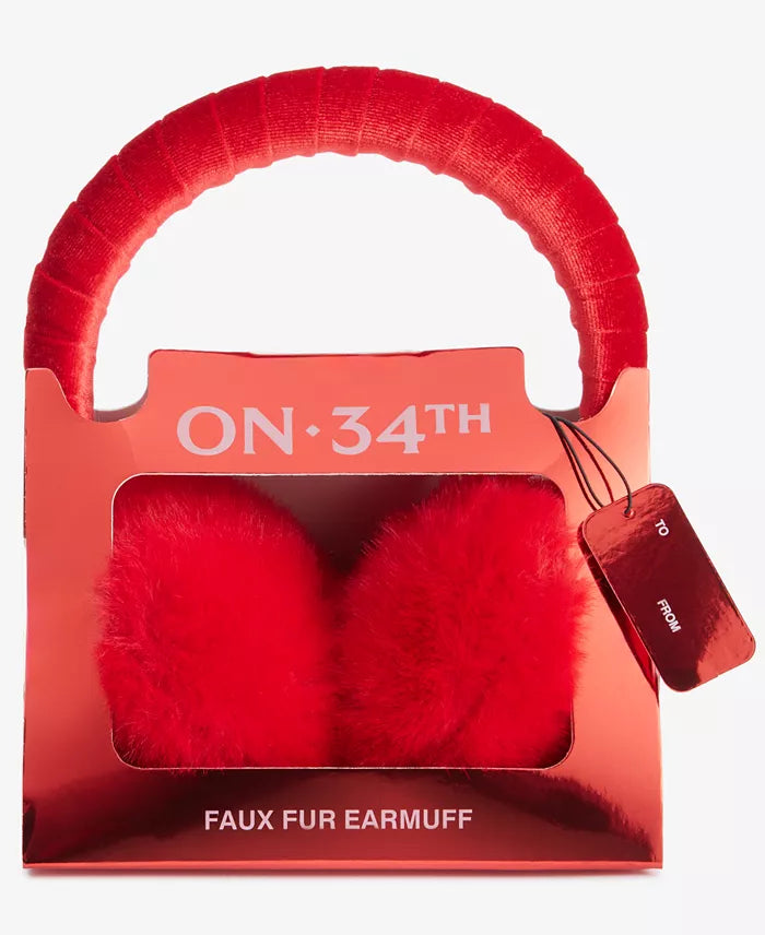 On 34th Women's Red Faux-Fur Earmuffs Boxed Gift|On 34th In Lebanon
