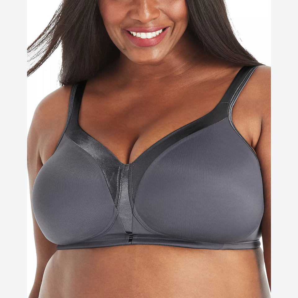 Playtex Women's Dark Grey Full Figure 18 Hour Sleek & Smooth Wireless Bra