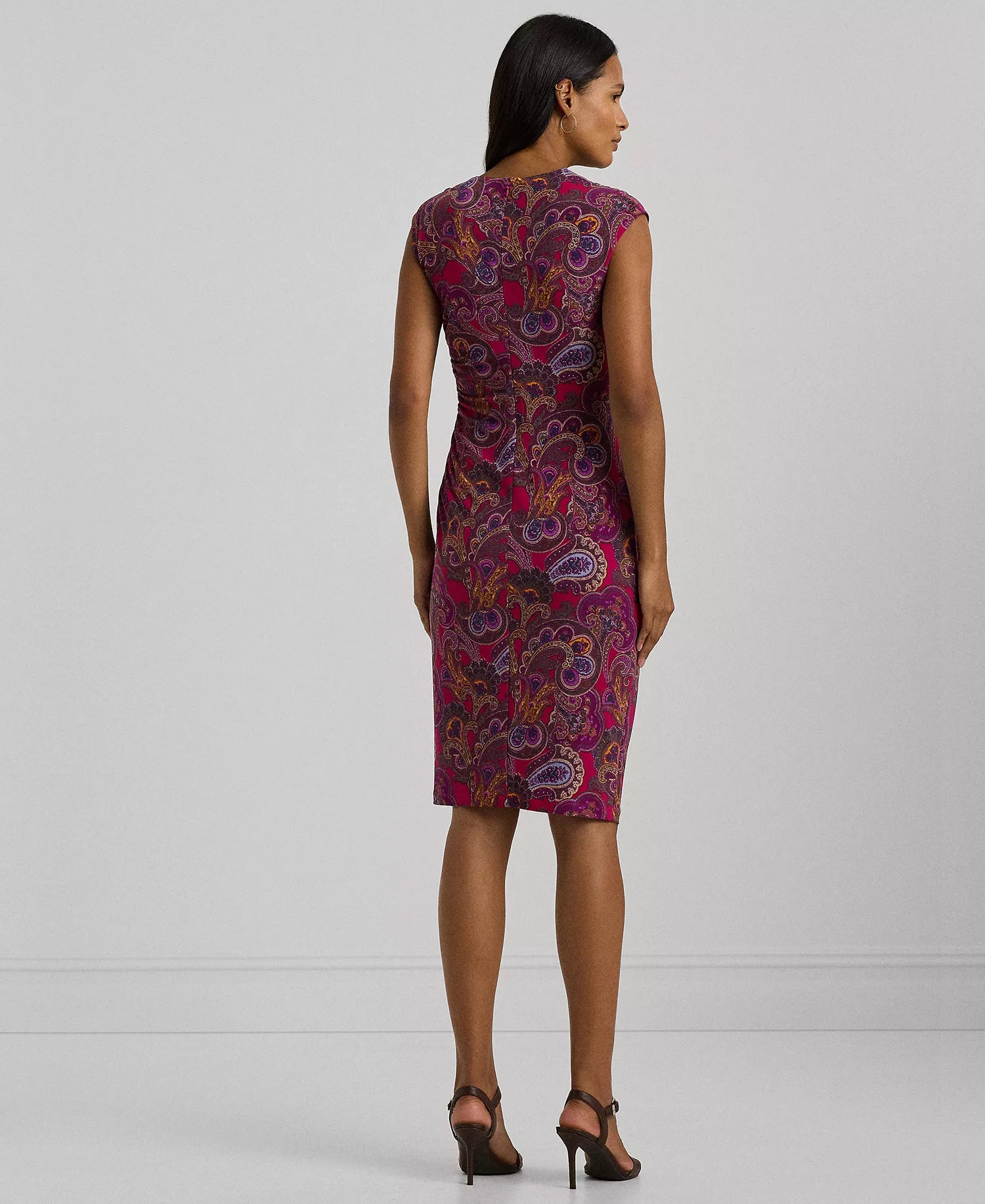 Lauren Ralph Lauren Women's Multicolor Paisley Stretch Jersey Cap-Sleeve Dress | Lauren Ralph Lauren In Lebanon